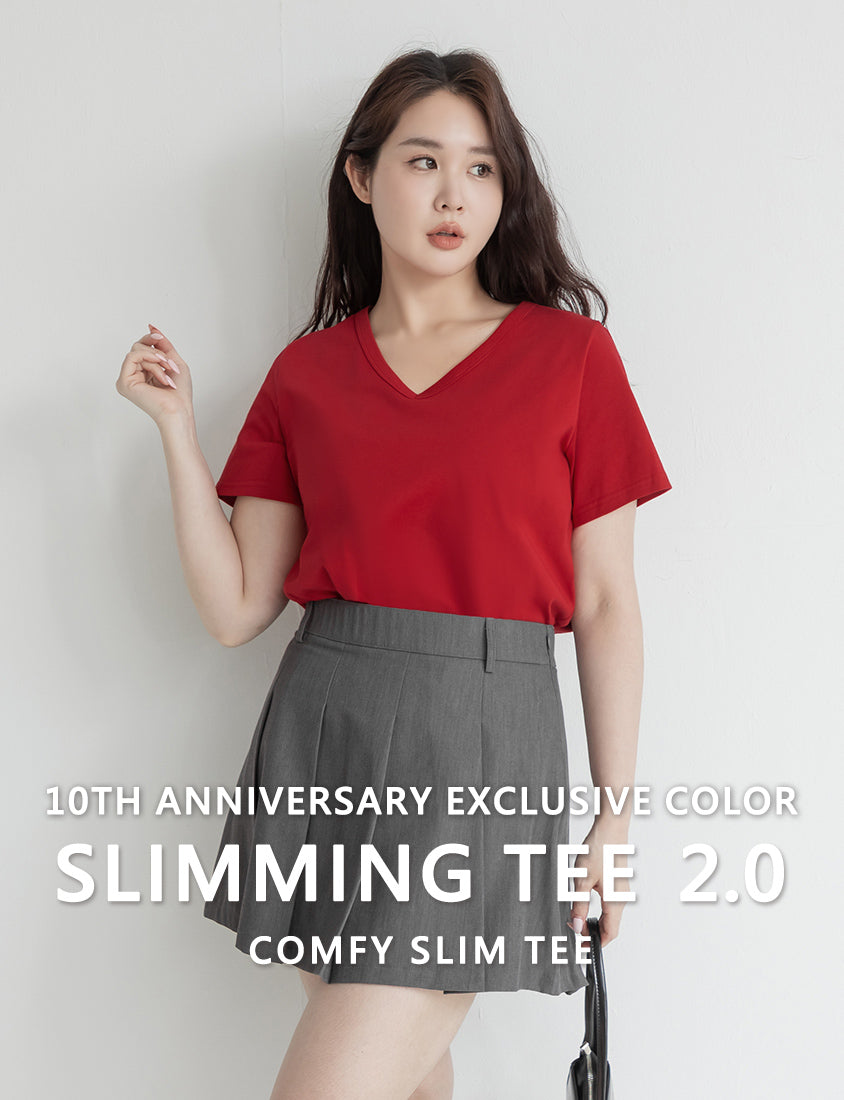 Upgraded 2.0! V-Neck Plus Size Slim Tee