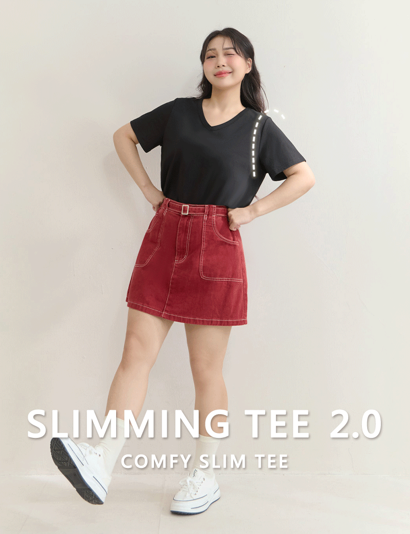 Upgraded 2.0! V-Neck Plus Size Slim Tee