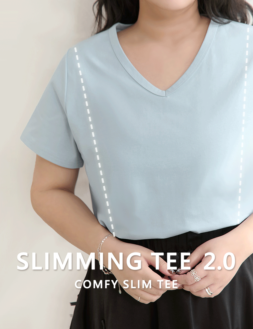 Upgraded 2.0! V-Neck Plus Size Slim Tee