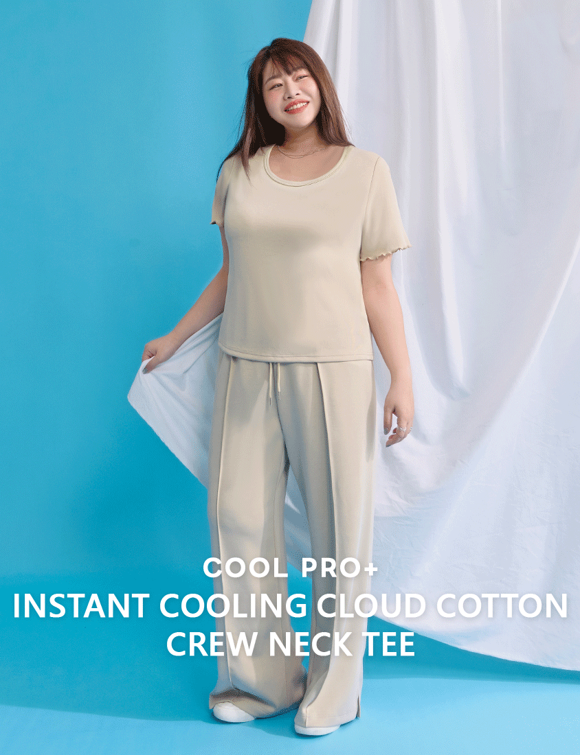 Instant Cool Cloud Cotton Crewneck Plus Size Tee