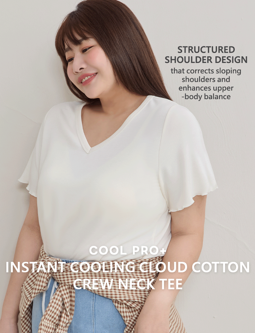 Instant Cool Cloud Cotton V-Neck Plus Size Tee