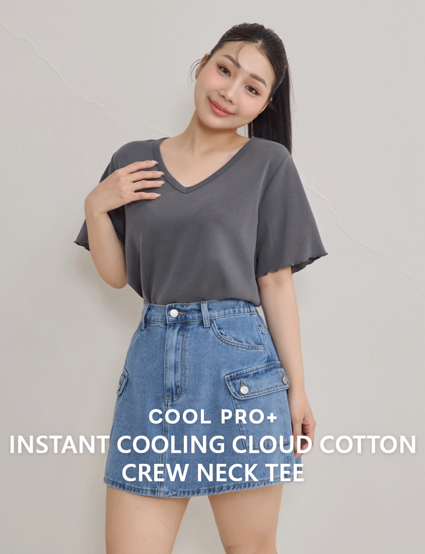 Instant Cool Cloud Cotton V-Neck Plus Size Tee
