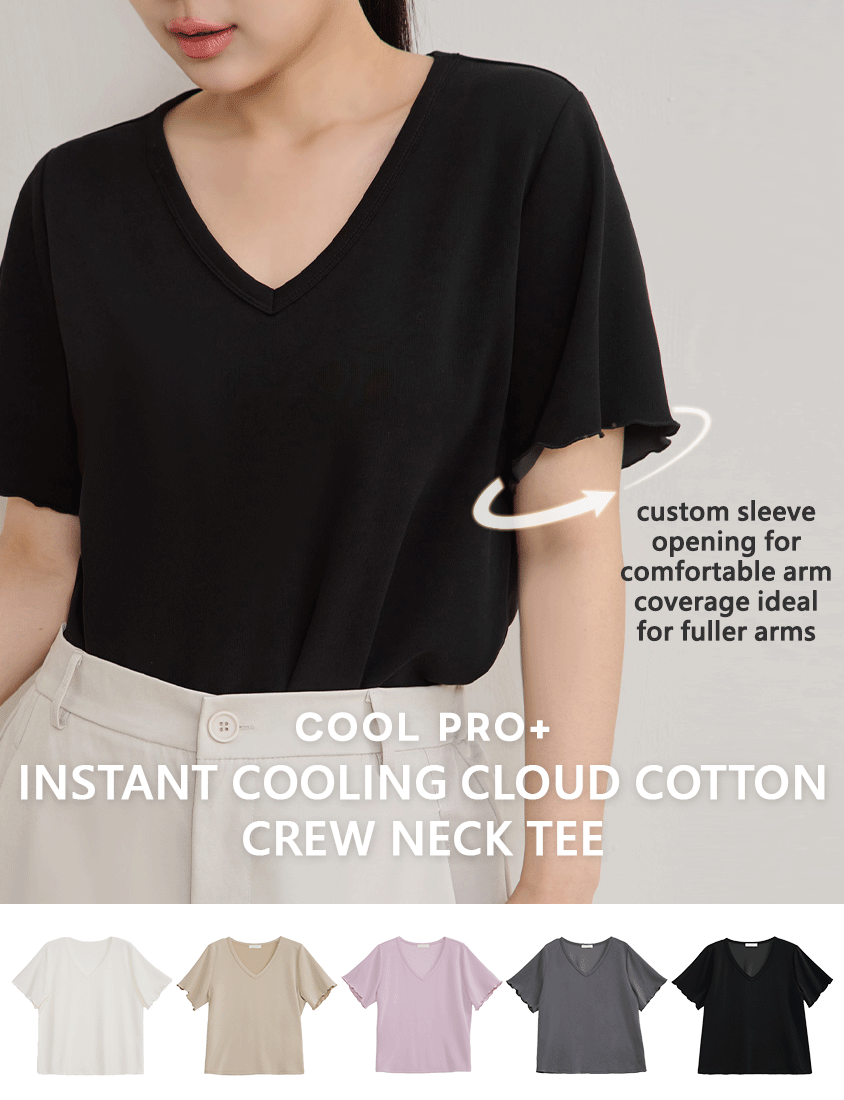 Instant Cool Cloud Cotton V-Neck Plus Size Tee