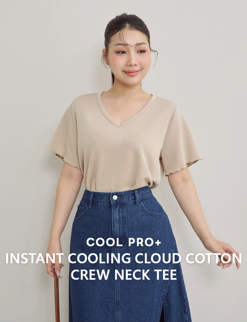 Instant Cool Cloud Cotton V-Neck Plus Size Tee