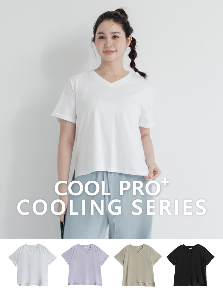 Instant Icy Cooling Sorona Plus Size V-Neck Tee