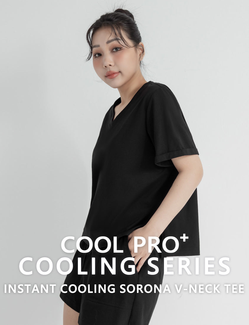 Instant Icy Cooling Sorona Plus Size V-Neck Tee