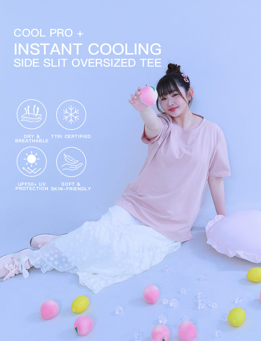 Instant Cooling Side Slit Oversized Plus Size Tee