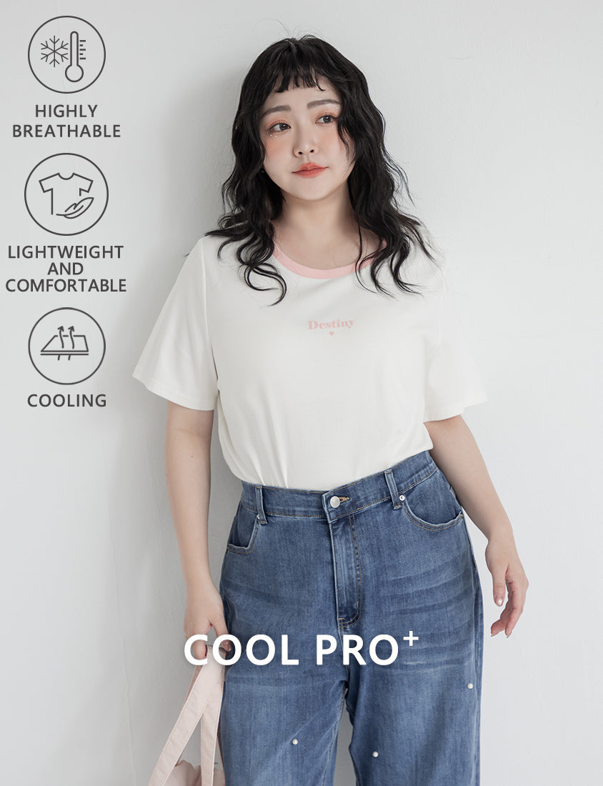 Instant Cooling Flocked Oversized Plus Size Tee