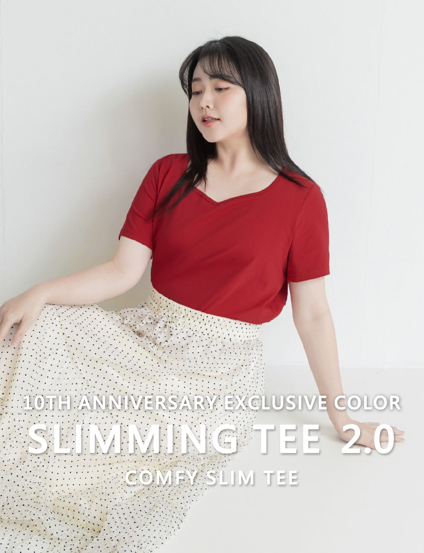Upgraded 2.0! Sweetheart Neckline Plus Size Slim Tee