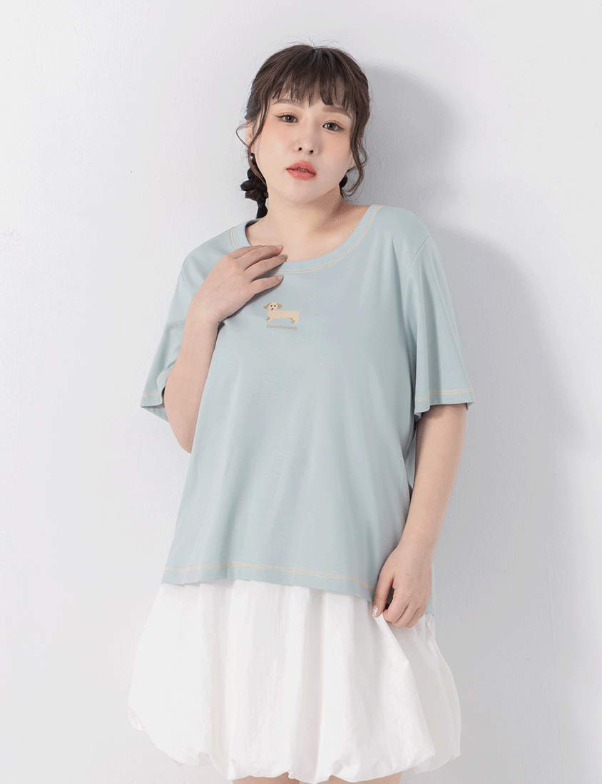 Instant Cooling Dachshund Print Plus Size Tee