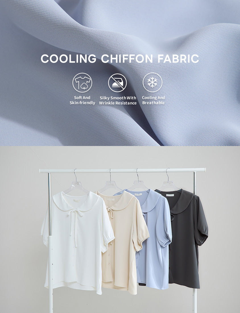 MISS. Silky Cool Wrinkle-Resistant Tie-Front Plus Size Collar Shirt