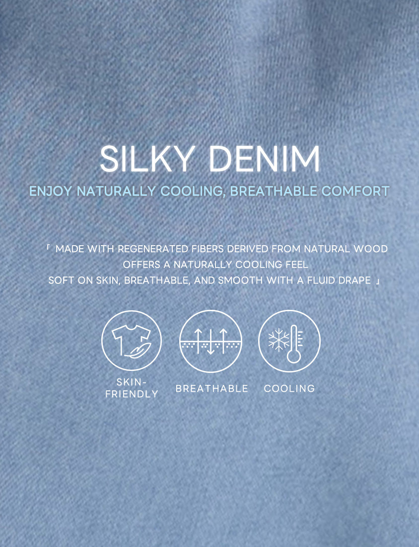 Cooling Tencel Silky Denim Plus Size Shirt
