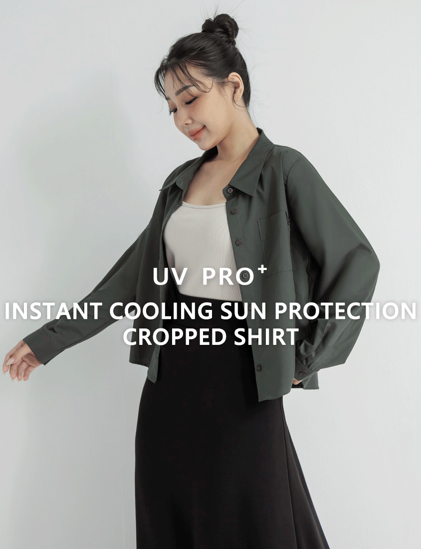 Instant Icy Cooling Cropped Sun Protection Plus Size Shirt