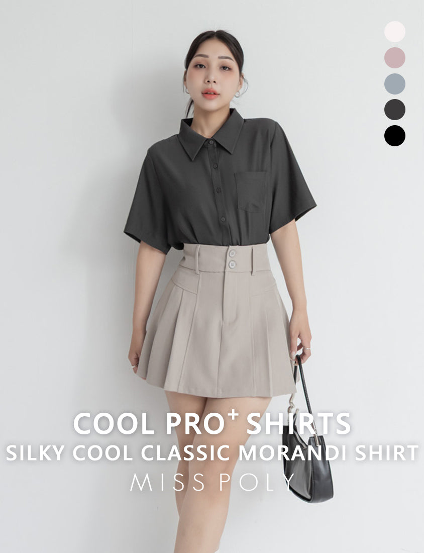 MISS. Silky Cool Classic Morandi Plus Size Shirt