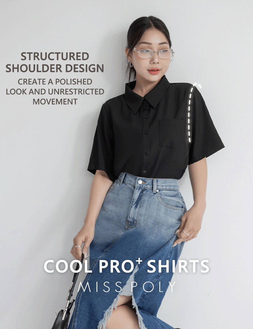 MISS. Silky Cool Classic Morandi Plus Size Shirt