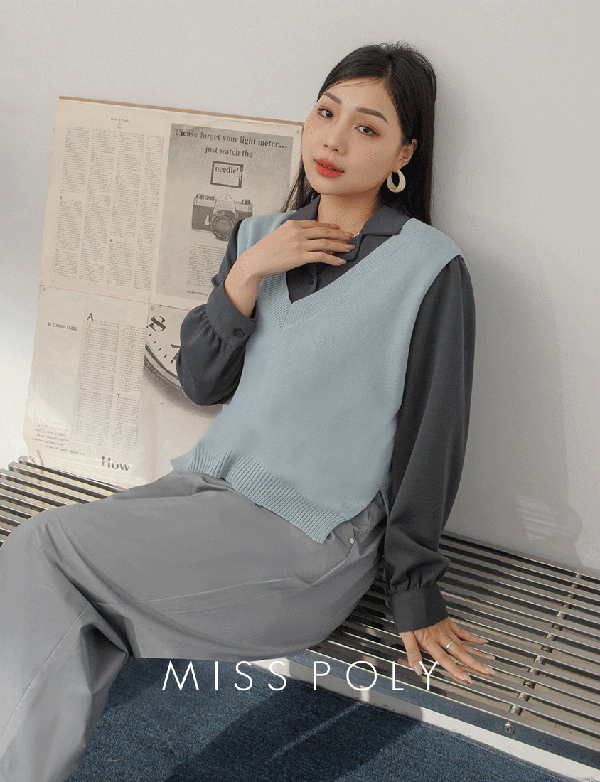 MISS. Soft Tencel Silky Wool Plus Size Knit Vest
