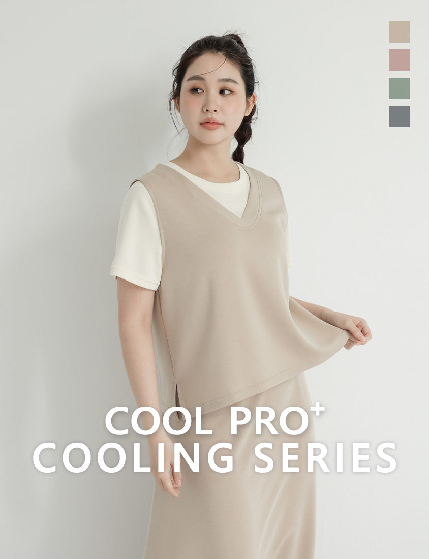 Instant Icy Cooling Cloud Cotton Faux Two Piece Plus Size Tee
