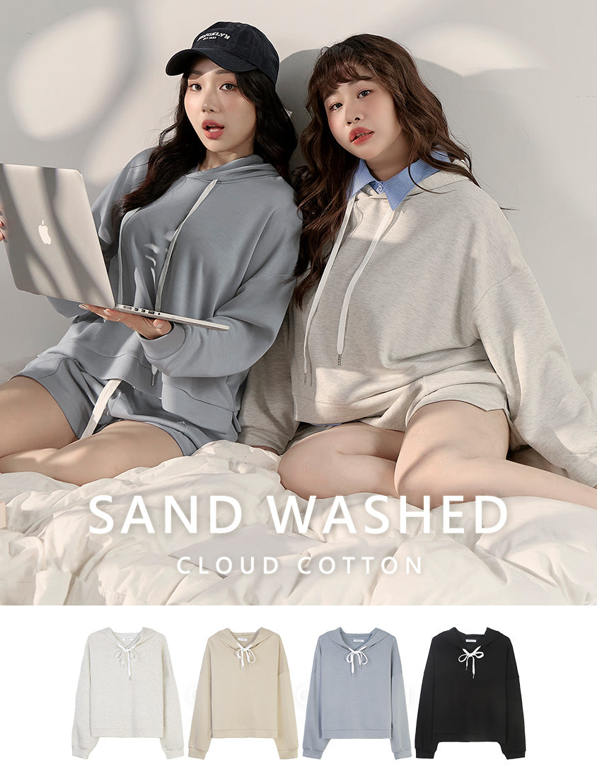Cloud Cotton Multi-Color Cropped Plus Size Hoodie