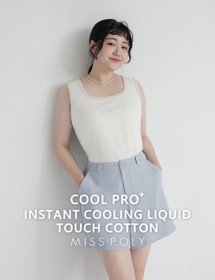 MISS. Cooling Liquid Touch Cotton Square Neck Plus Size Tank Top