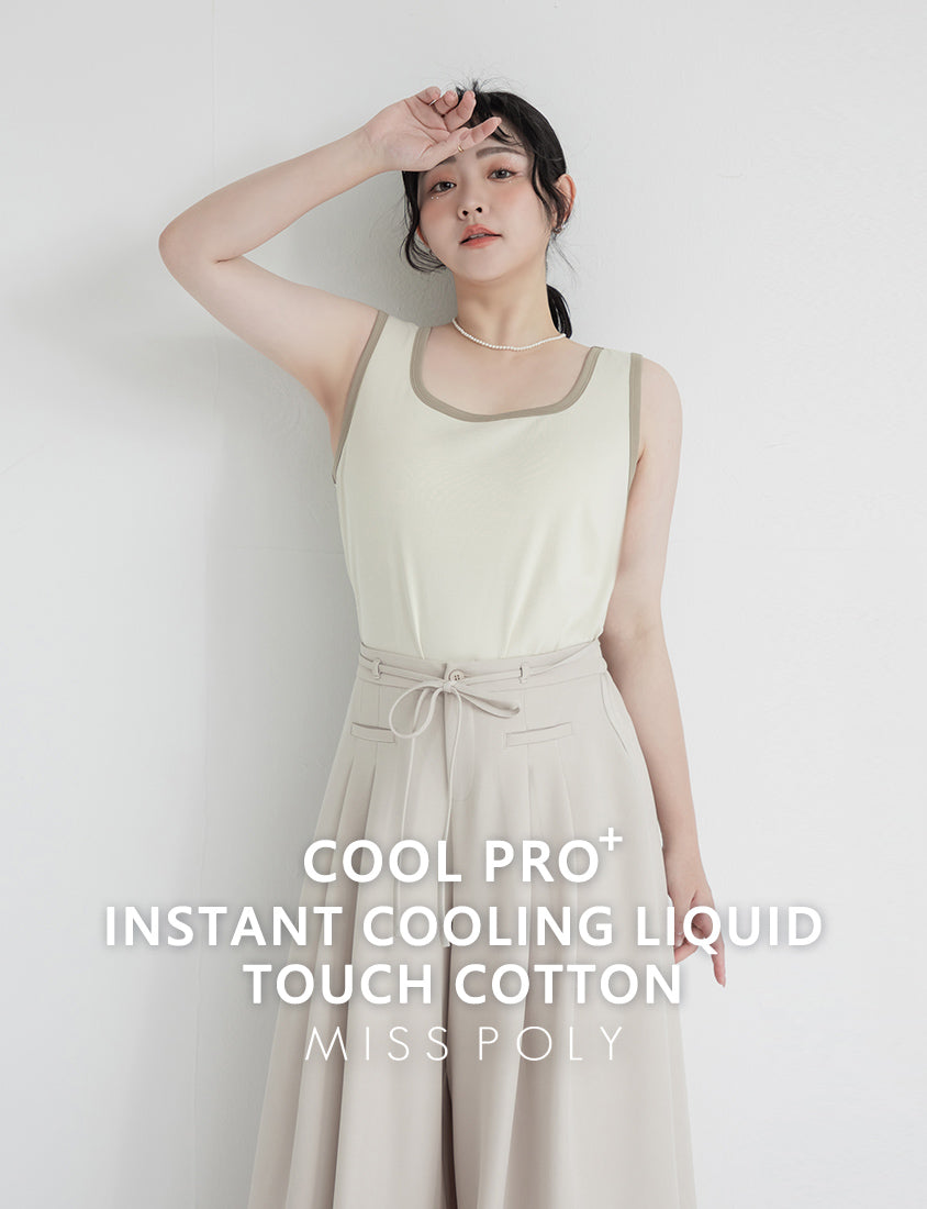 MISS. Cooling Liquid Touch Cotton Square Neck Plus Size Tank Top