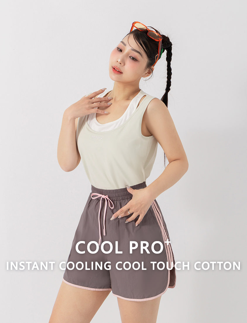 Instant Cooling Cat Paw Embroidered Contrast Plus Size Tank Top
