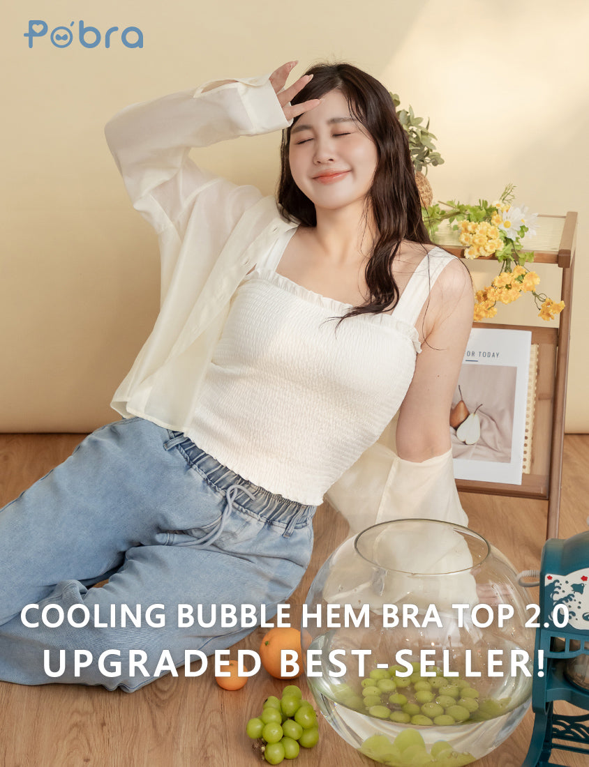 Pobra. Tencel Cooling Bubble Hem Plus Size Bra Top 2.0