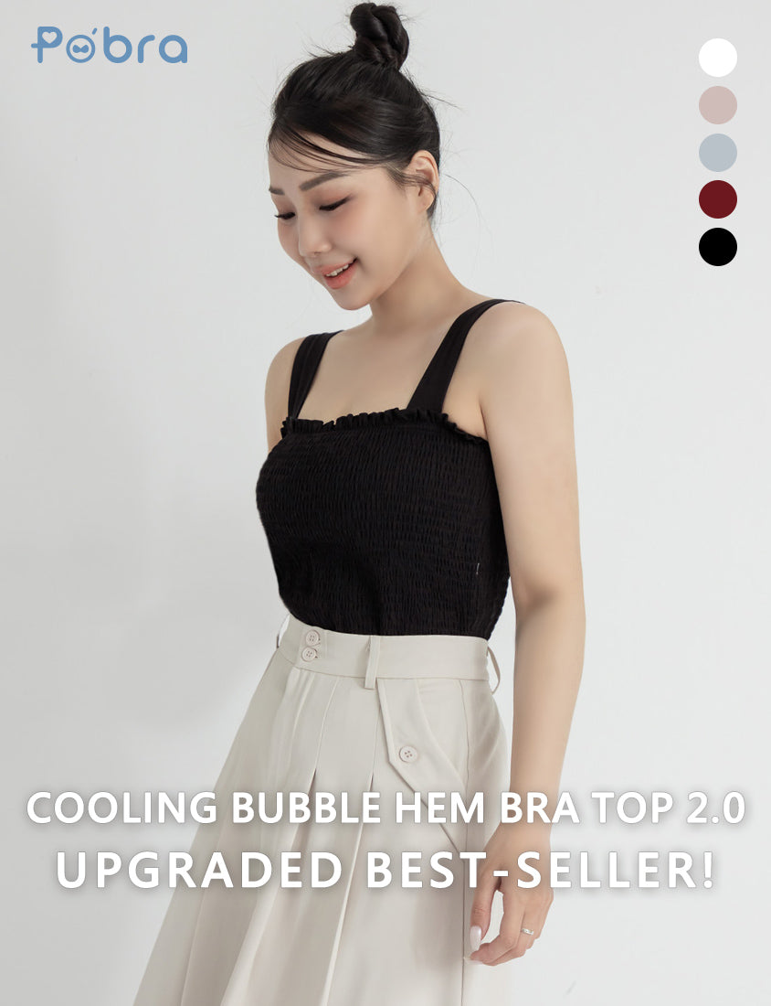 Pobra. Tencel Cooling Bubble Hem Plus Size Bra Top 2.0