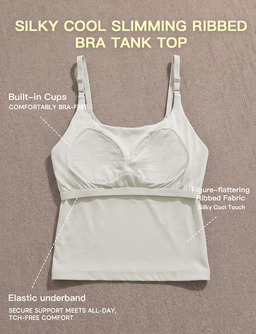 Pobra. Silky Cool Slimming Ribbed Plus Size Bra Tank Top