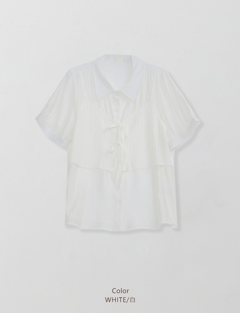 MISS. Faux Two Piece Sheer Plus Size Shirt (with Inner Tank Top)