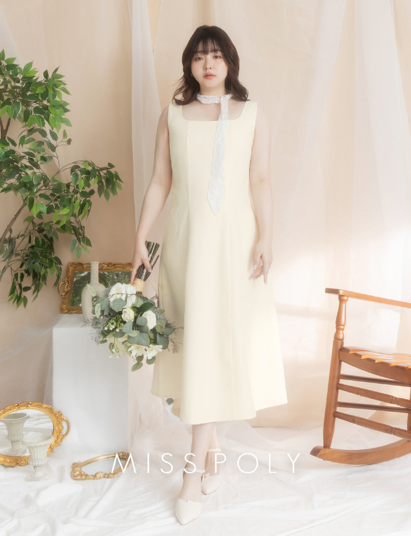 MISS. Slim Fit Tweed Plus Size Midi Dress