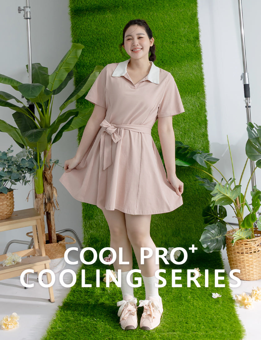 Instant Icy Cooling Collar Plus Size Mini Dress (With Waist Belt)