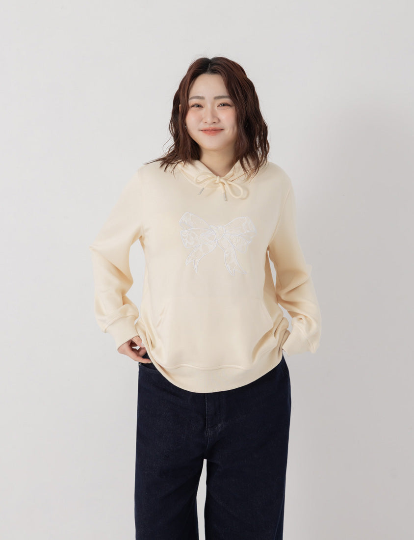 Lace Bow Cloud Cotton Plus Size Hoodie