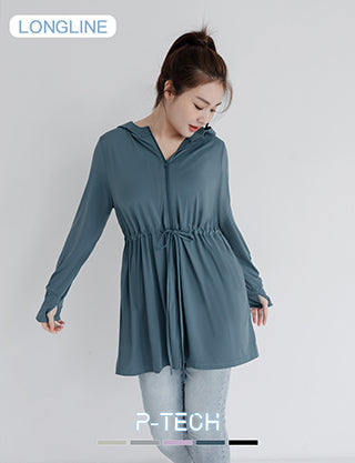 UV PRO+ Cooling Tech Sun Protection Plus Size Longline Jacket
