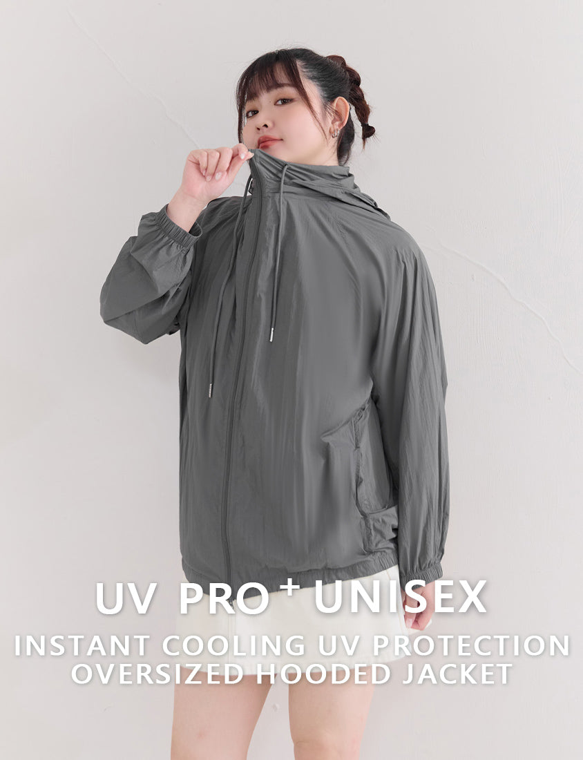 Instant Cooling UV-Protection Oversized Hooded Plus Size Jacket
