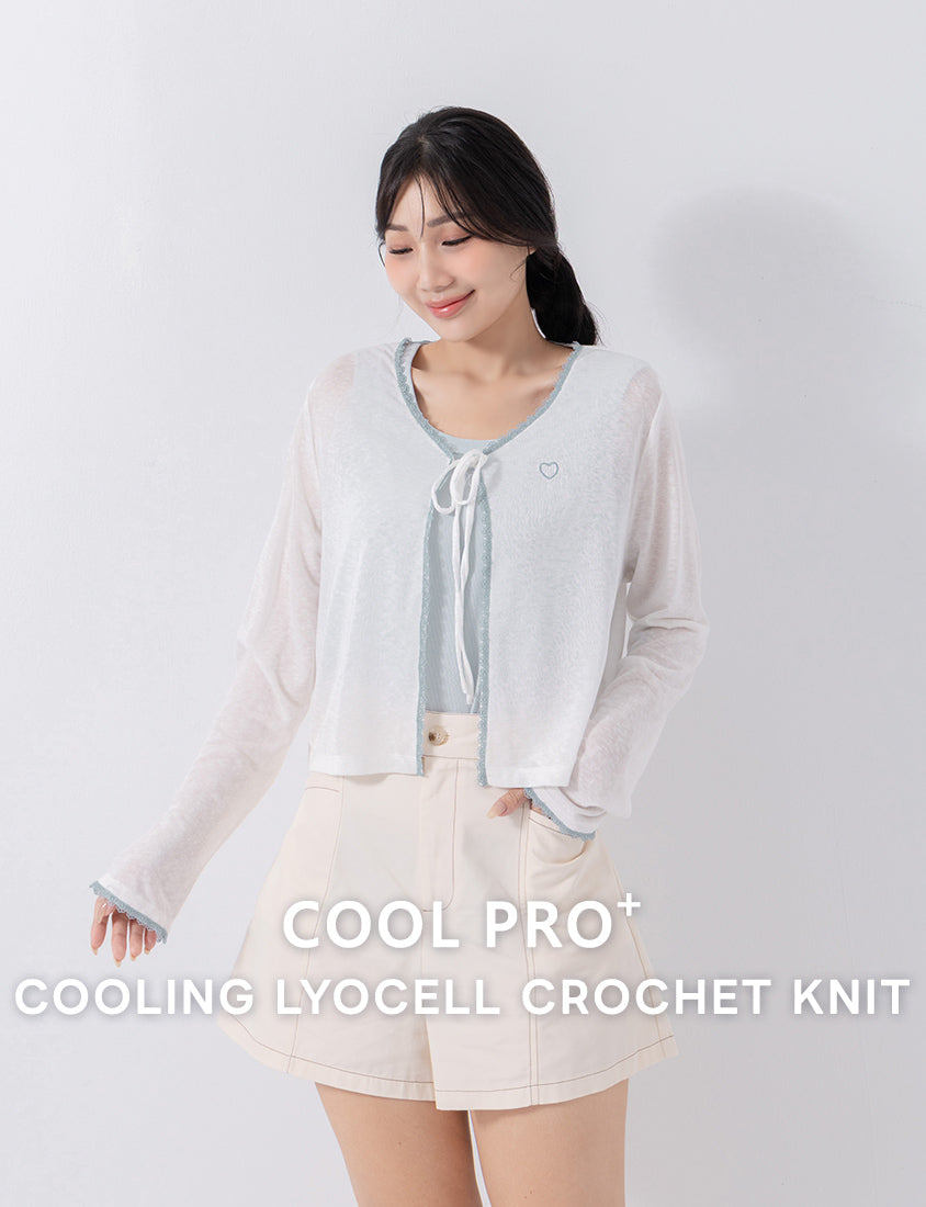 Instant Cooling Lyocell Lace Tie Front Plus Size Cover-Up
