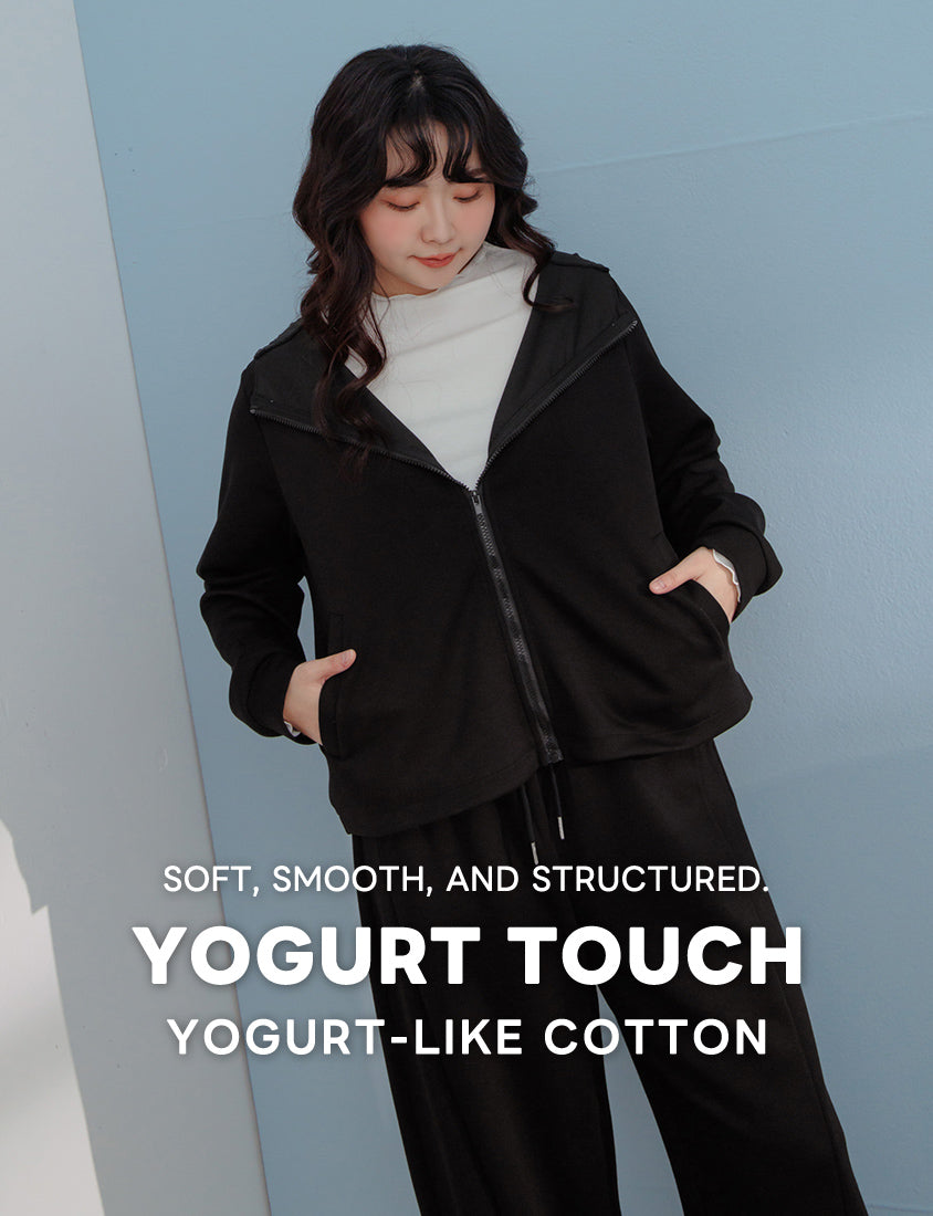 QQ Yogurt Touch Cotton Relaxed Fit Hoodie Plus Size Jacket
