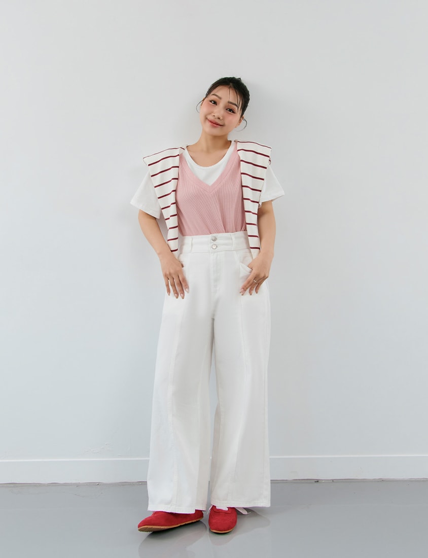 Contrast Waffle Faux Two Piece Plus Size Tee