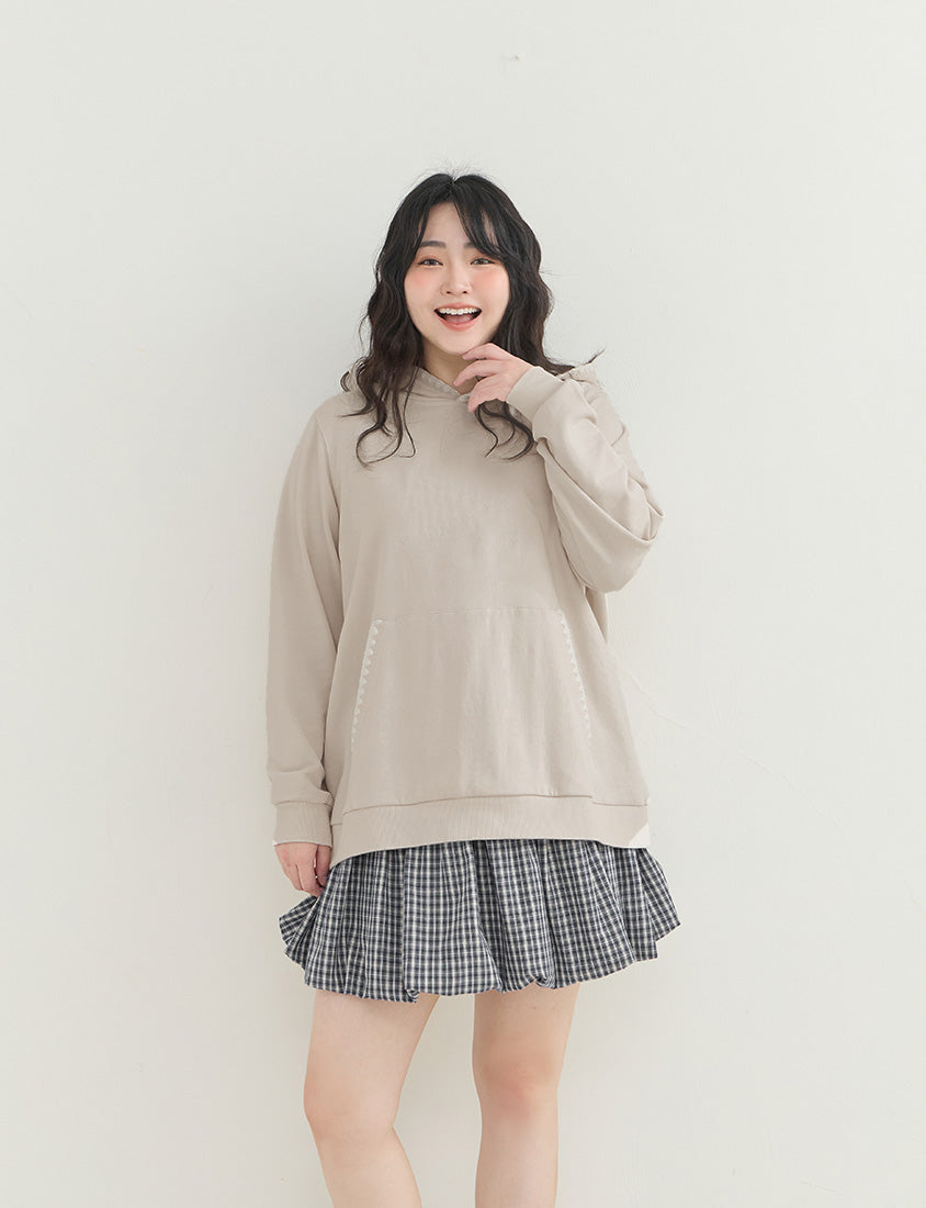 Playful Plaid Balloon Plus Size Mini Skirt