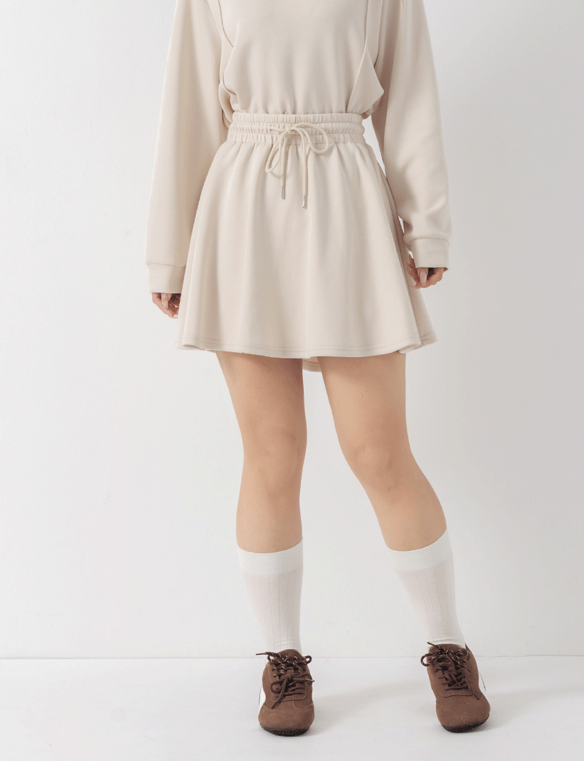 QQ Yogurt Touch Cotton Comfy A-Line Plus Size Mini Skirt