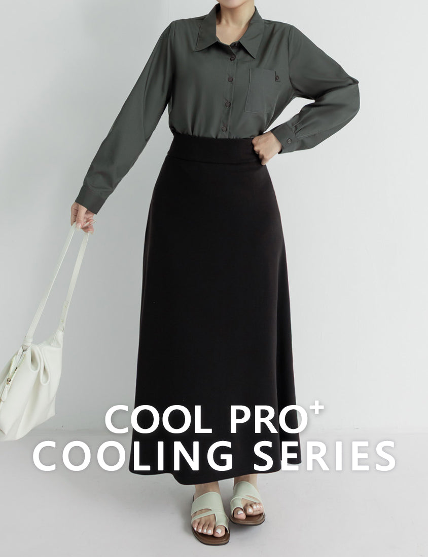 Instant Icy Cooling Cloud Cotton High Waist A-Line Plus Size Maxi Skirt