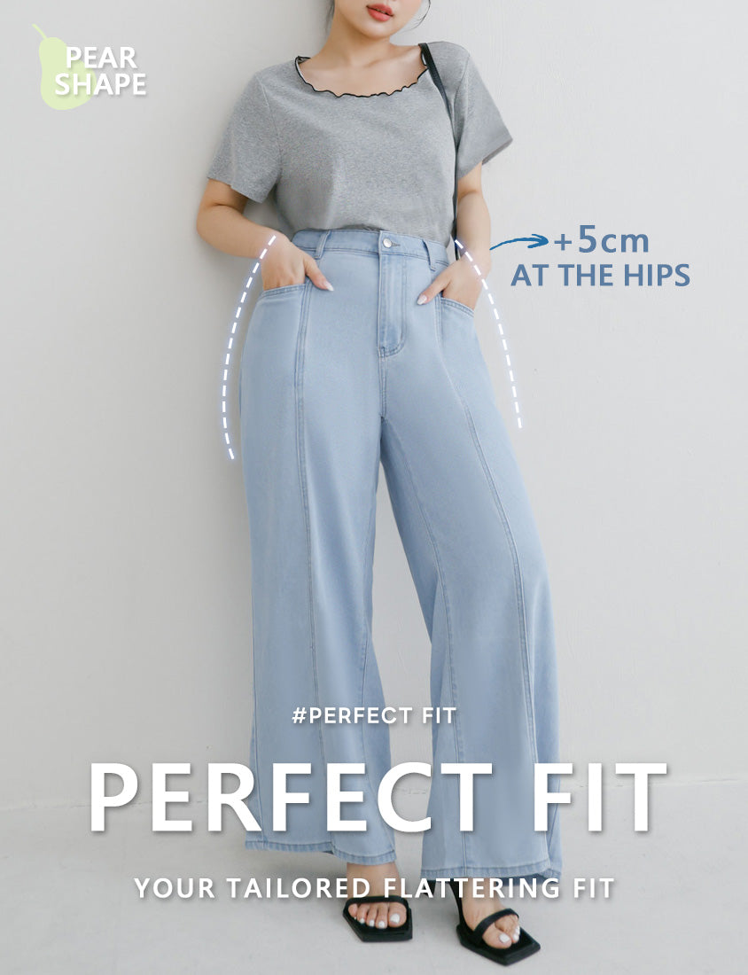 Pear-Shaped Friendly! Seamed Plus Size Wide Leg Jeans