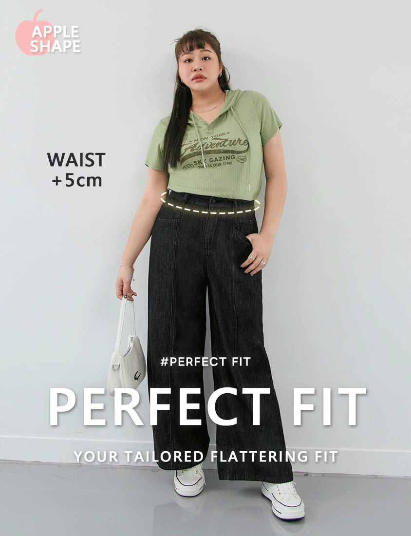 Apple-Shaped Friendly! Seamed Plus Size Wide Leg Jeans