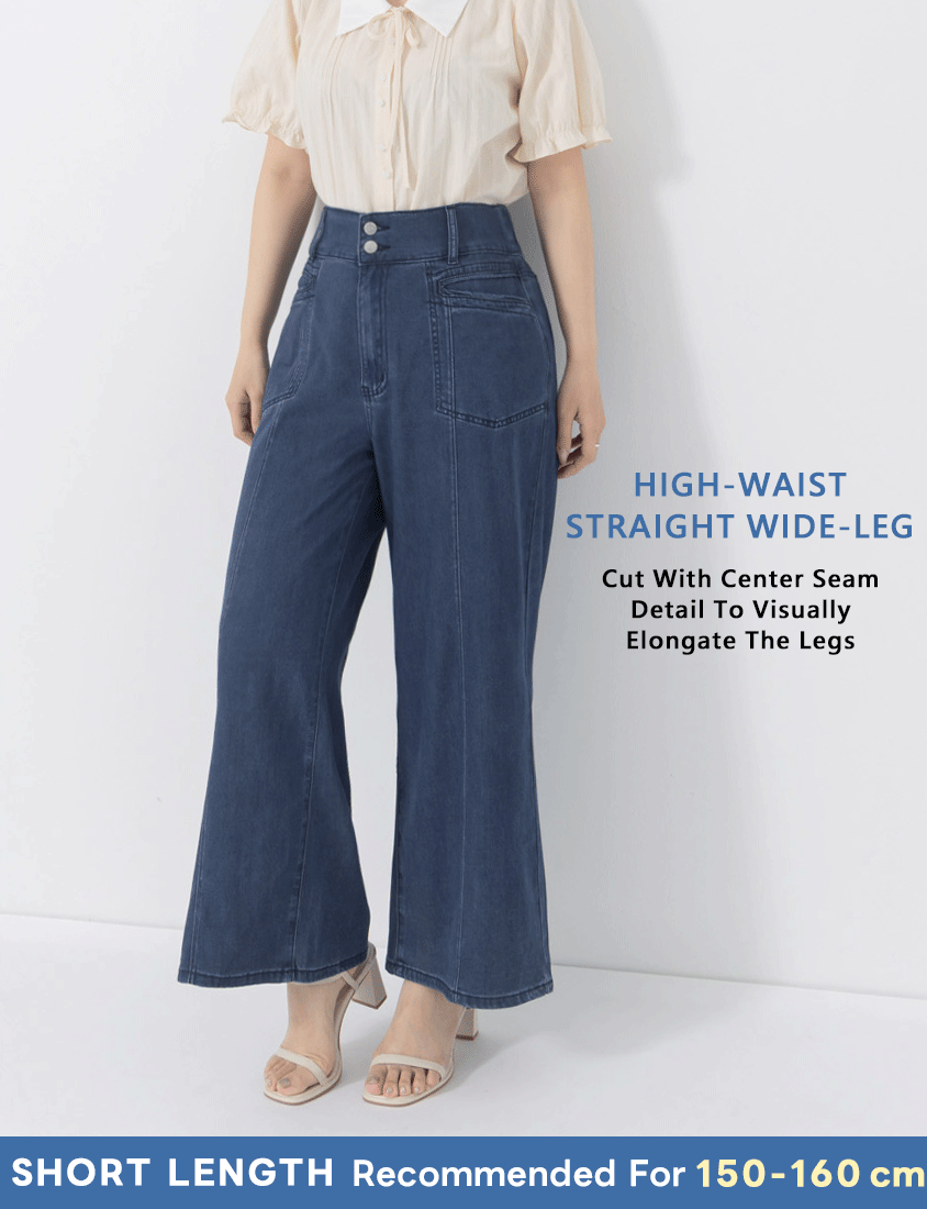 Lightweight Cloud Denim Zero-Restriction Plus Size Jeans (Short)