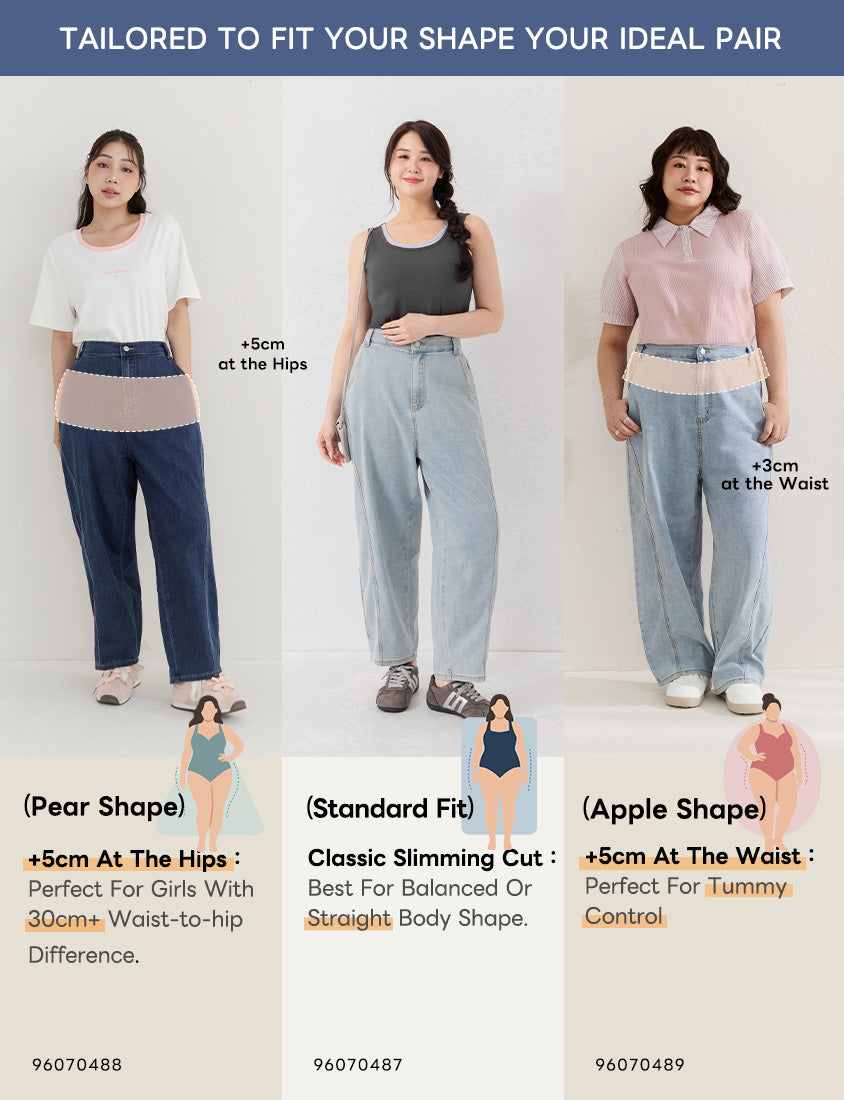 Standard Perfect Fit Plus Size Curved Leg Jeans