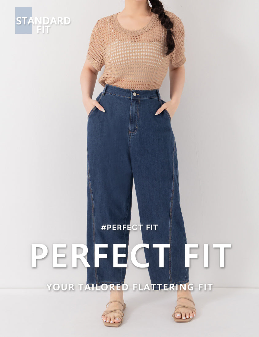 Standard Perfect Fit Plus Size Curved Leg Jeans