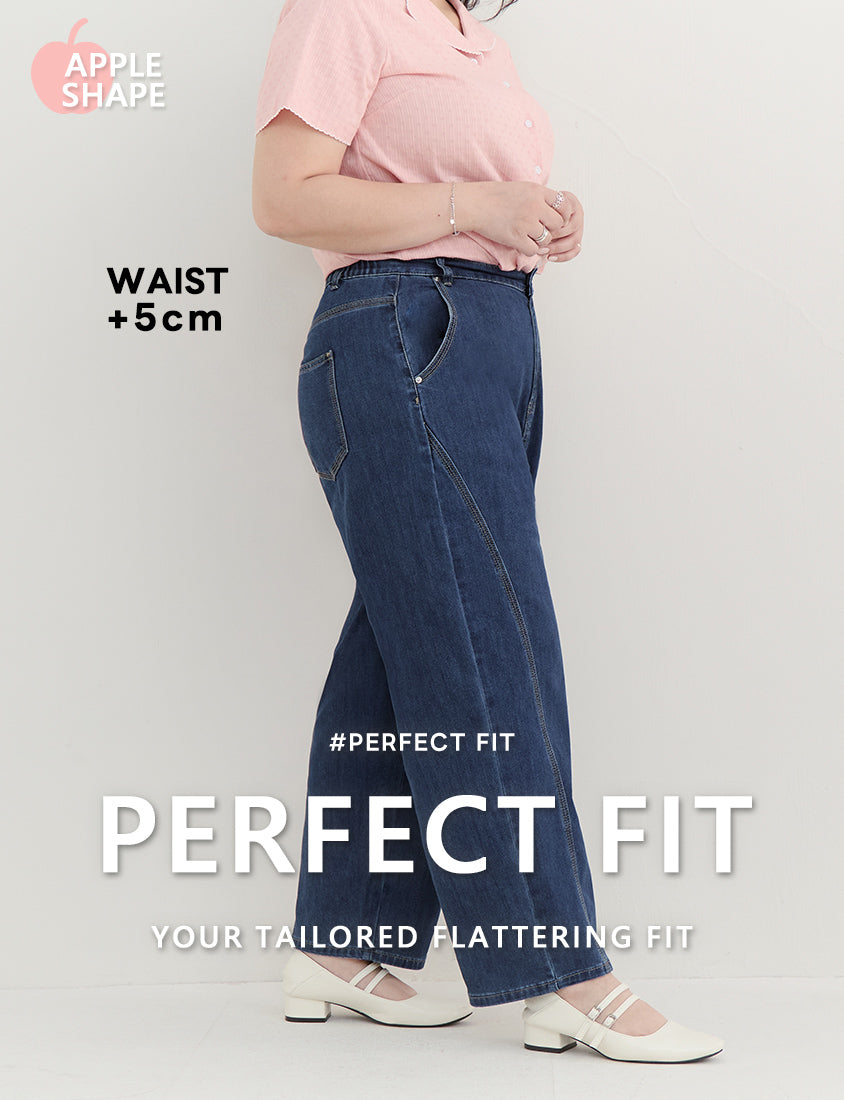 Apple-Shaped Friendly! Perfect Fit Plus Size Curved Leg Jeans