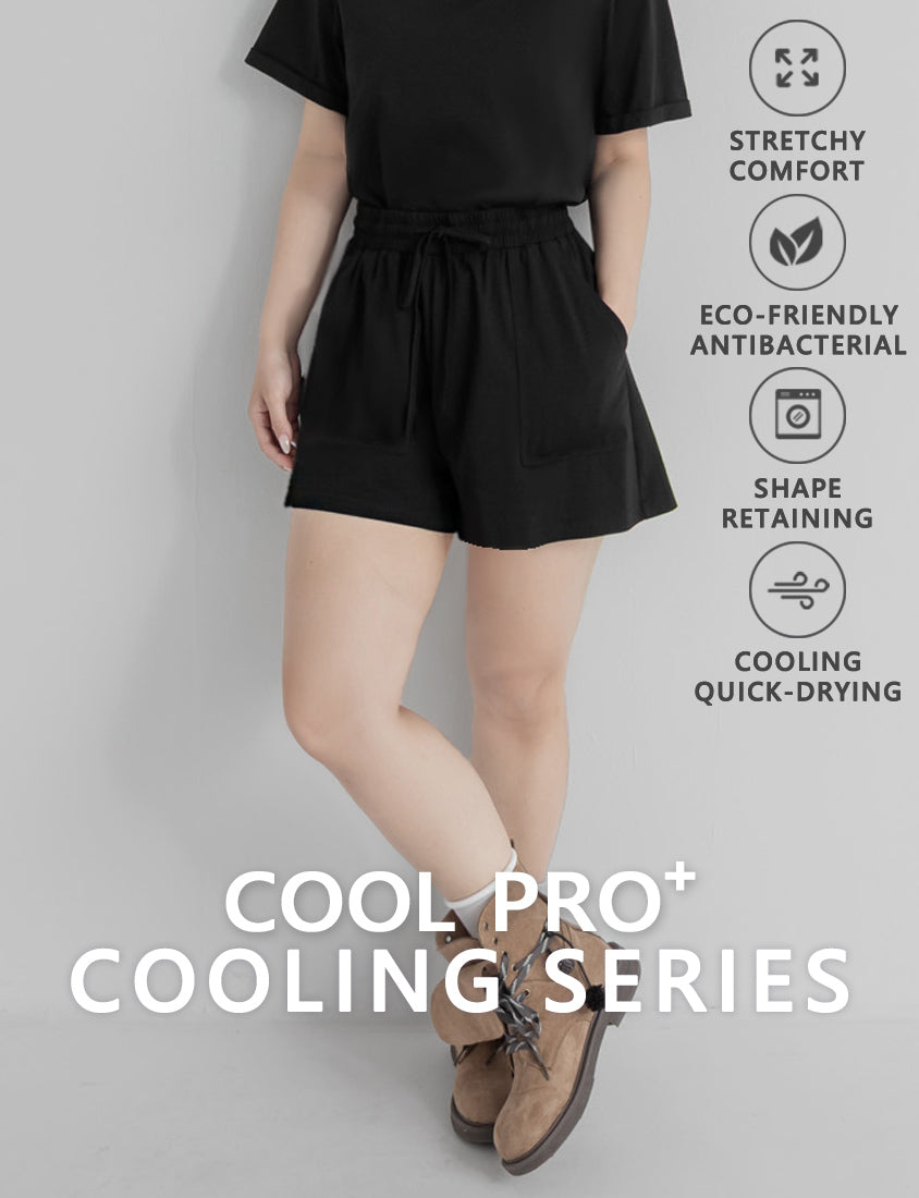 Instant Icy Cooling Sorona Drawstring Plus Size Shorts