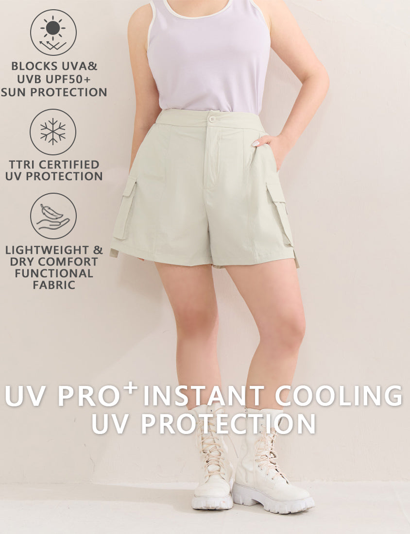Instant Cooling UV-Protection Stitch Plus Size Utility Shorts
