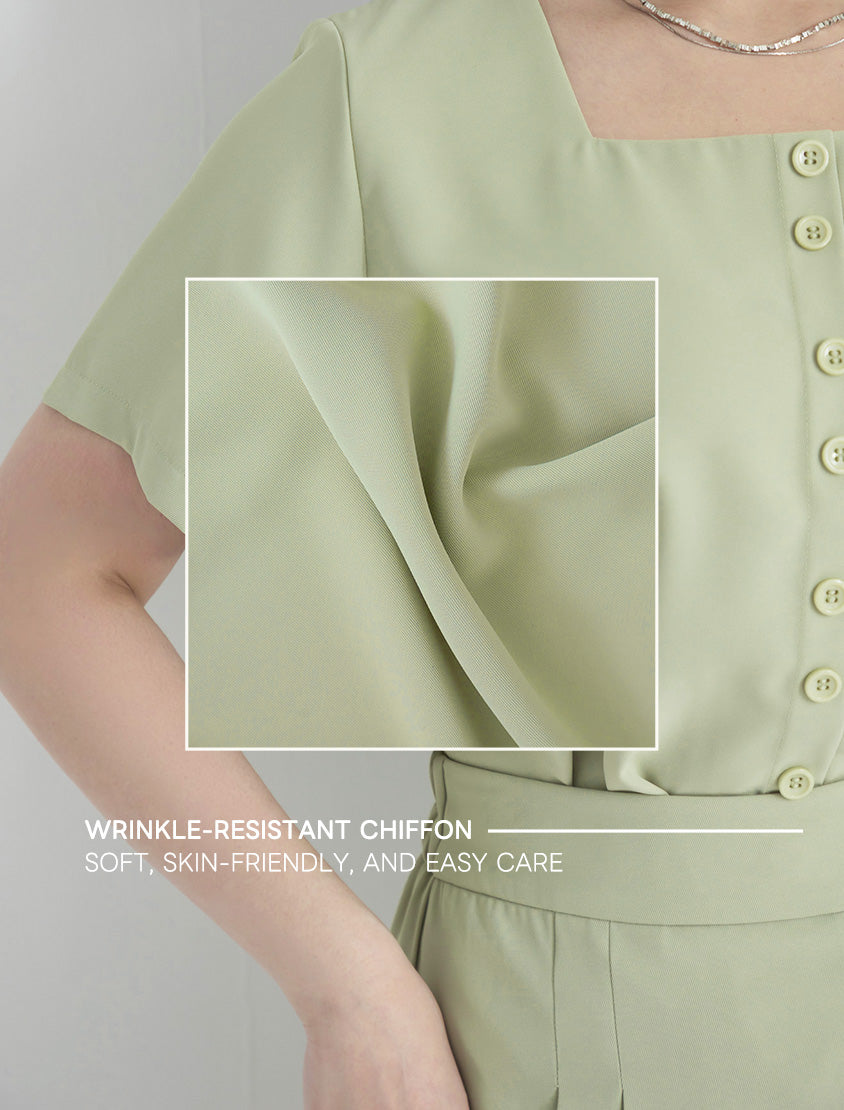 MISS. Elegant Wrinkle-Resistant Pleated Chiffon Plus Size Skirt