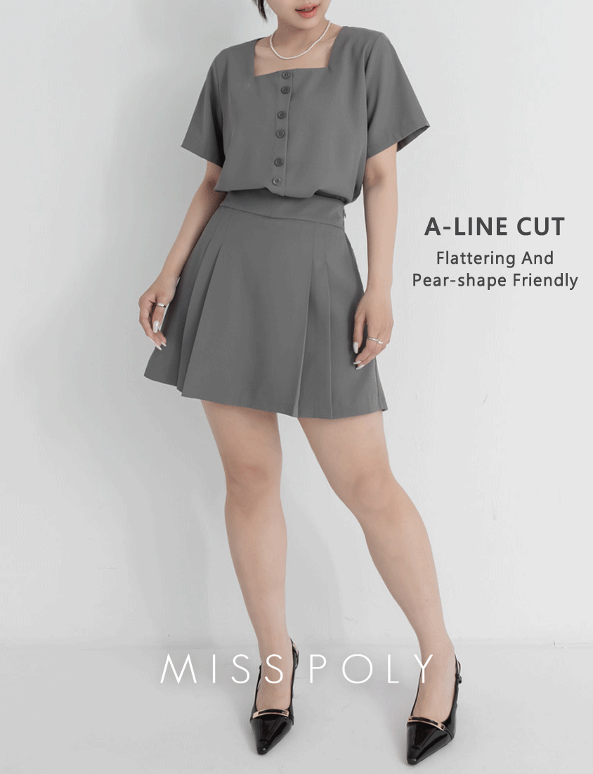 MISS. Elegant Wrinkle-Resistant Pleated Chiffon Plus Size Skirt